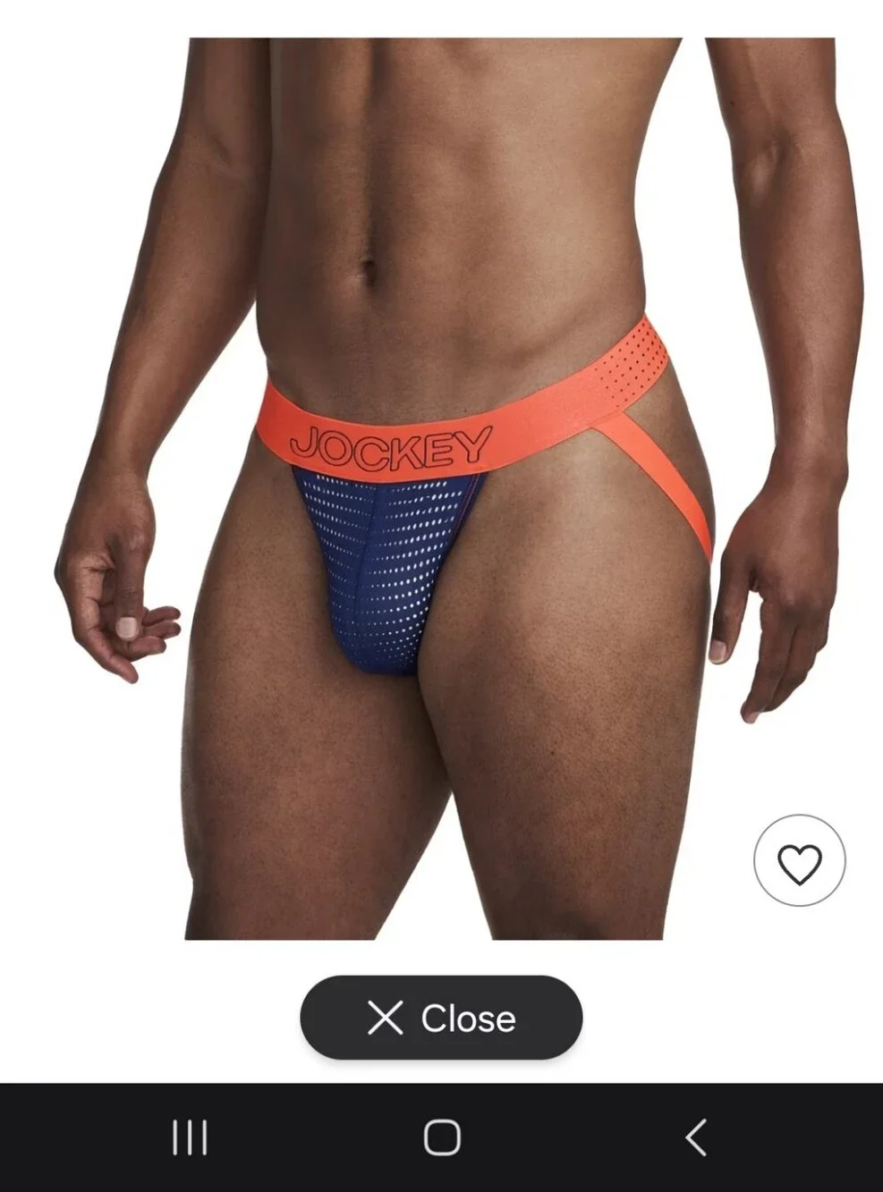 Jockey Men's VentraCool Air Jock Strap - Majestic Blue/Orange XL (38-40)